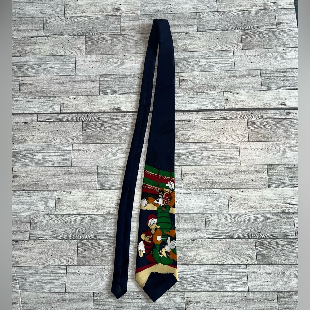 Disney By Simon Men’s Neck Tie Mickey Mouse Donald Duck Goofy Baseball‎ Navy